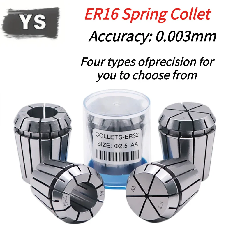 1PC ER16 High Precision AAA UP 0.003mm 0.005mm 0.008mm ER Spring Collet Suitable Engraving Machine Spindle CNC Machining Center
1PC ER16 High Precision AAA UP 0.003mm 0.005mm 0.008mm ER Spring Collet Suitable Engraving Machine Spindle CNC Machining Center
