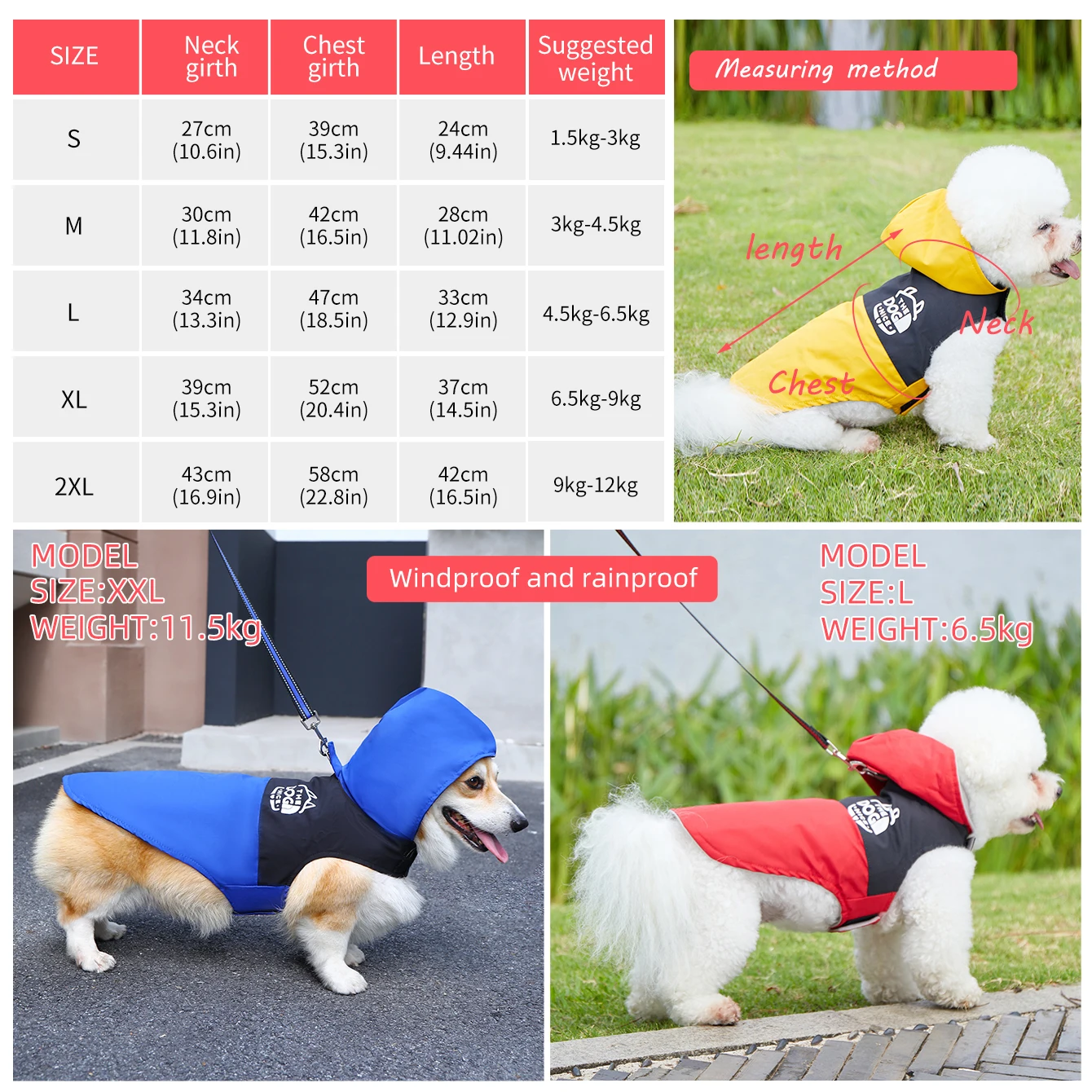 Pet Dog Waterproof Raincoat Hard Shell Jacket - Small & Medium Pets Autumn Winter Fleece Hoodie Coat with Rainproof Fabric
Pet Dog Waterproof Raincoat Hard Shell Jacket - Small & Medium Pets Autumn Winter Fleece Hoodie Coat with Rainproof Fabric