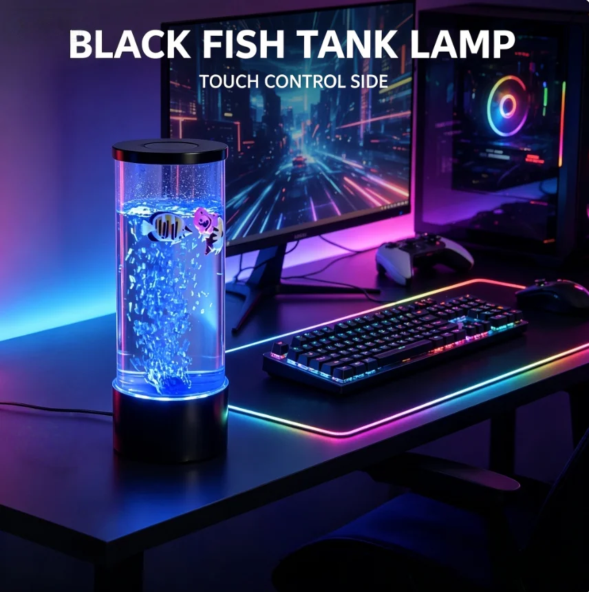 Kids Bubble Fish Lamp USB Powered Night Light Fake Aquarium with Moving Fish Color Changing Sensory Lamp for Children Bedroom Autism ADHD Calming Bedside Lamp
Kids Bubble Fish Lamp USB Powered Night Light Fake Aquarium with Moving Fish Color Changing Sensory Lamp for Children Bedroom Autism ADHD Calming Bedside Lamp