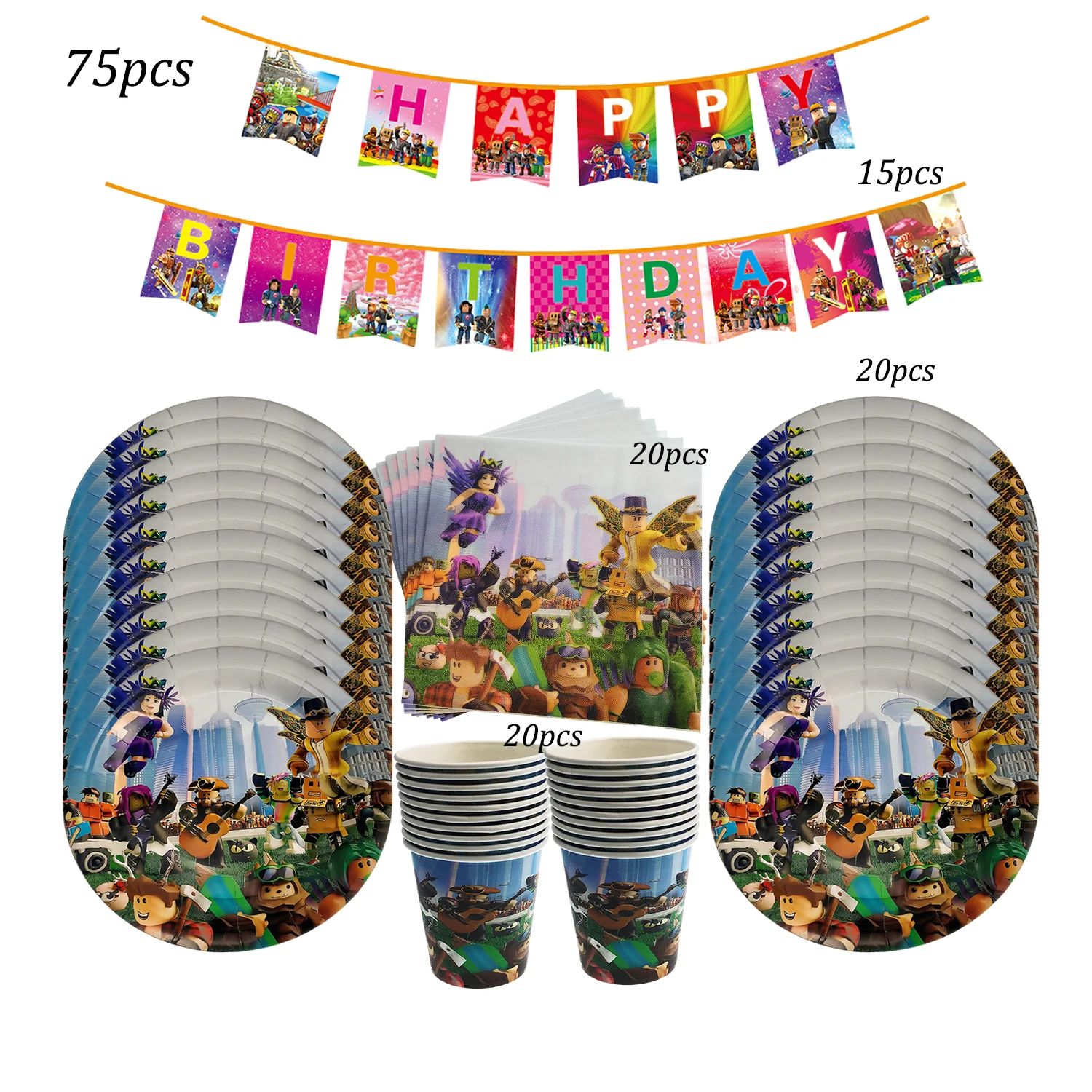 Hot Robot Roblox Theme Children's Birthday Party Decoration Disposable Tableware Set Cup paper Plate Children's and Girls' Part
Hot Robot Roblox Theme Children's Birthday Party Decoration Disposable Tableware Set Cup paper Plate Children's and Girls' Part