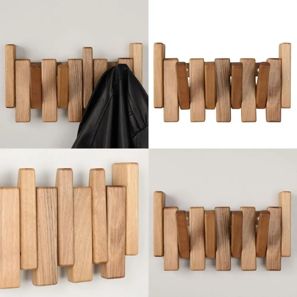 Wall-Mounted Walnut 4-Hook Piano Key Coat Rack - Minimalist Wooden Hanger for Home & Office
Wall-Mounted Walnut 4-Hook Piano Key Coat Rack - Minimalist Wooden Hanger for Home & Office