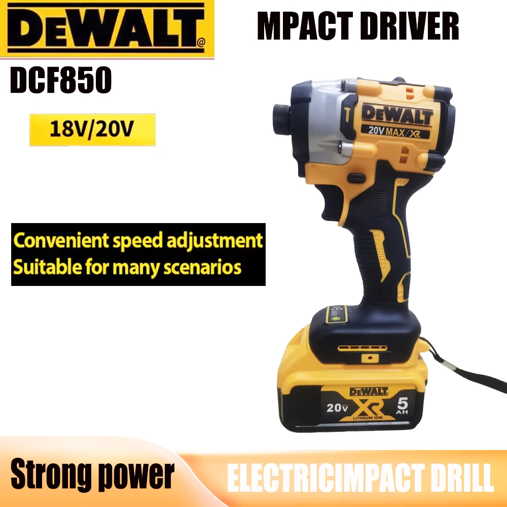 Original DEWALT DCF850 impact drill screwdriver,MPACT DRIVER Continuously variable transmission,strong power,brushless cordless,
Original DEWALT DCF850 impact drill screwdriver,MPACT DRIVER Continuously variable transmission,strong power,brushless cordless,
