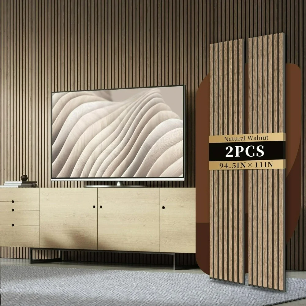 94.5"×11" Acoustic Wood Wall Panels, 3D Wood Slat Wall Panel/Fluted Sound Absorbing Panel, 2 Pack Soundproofing Panels
94.5"×11" Acoustic Wood Wall Panels, 3D Wood Slat Wall Panel/Fluted Sound Absorbing Panel, 2 Pack Soundproofing Panels