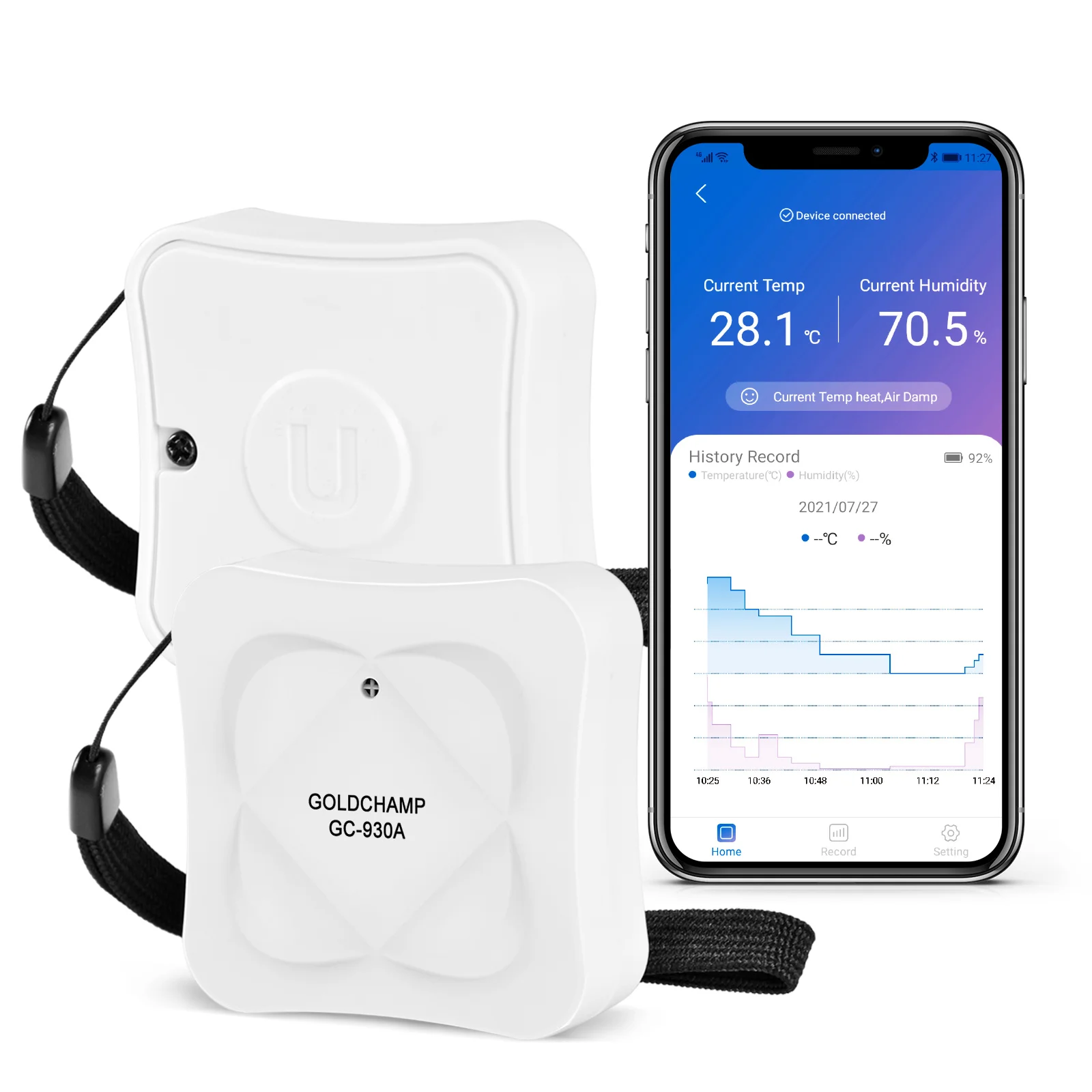 Smart Hygrometer Thermometer Bluetooth 5.0 Digital Indoor Humidity and Temperature Meter with Magnetic Back, APP Data Logger
Smart Hygrometer Thermometer Bluetooth 5.0 Digital Indoor Humidity and Temperature Meter with Magnetic Back, APP Data Logger