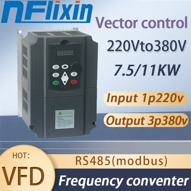 Инвертор VFD 7,5/11 кВт Преобразователь частоты 1 фаза 220 В Вход 3 фазы 380 В Выход Шпиндель с ЧПУ Управление скоростью двигателя VFD преобразователь
Инвертор VFD 7,5/11 кВт Преобразователь частоты 1 фаза 220 В Вход 3 фазы 380 В Выход Шпиндель с ЧПУ Управление скоростью двигателя VFD преобразователь