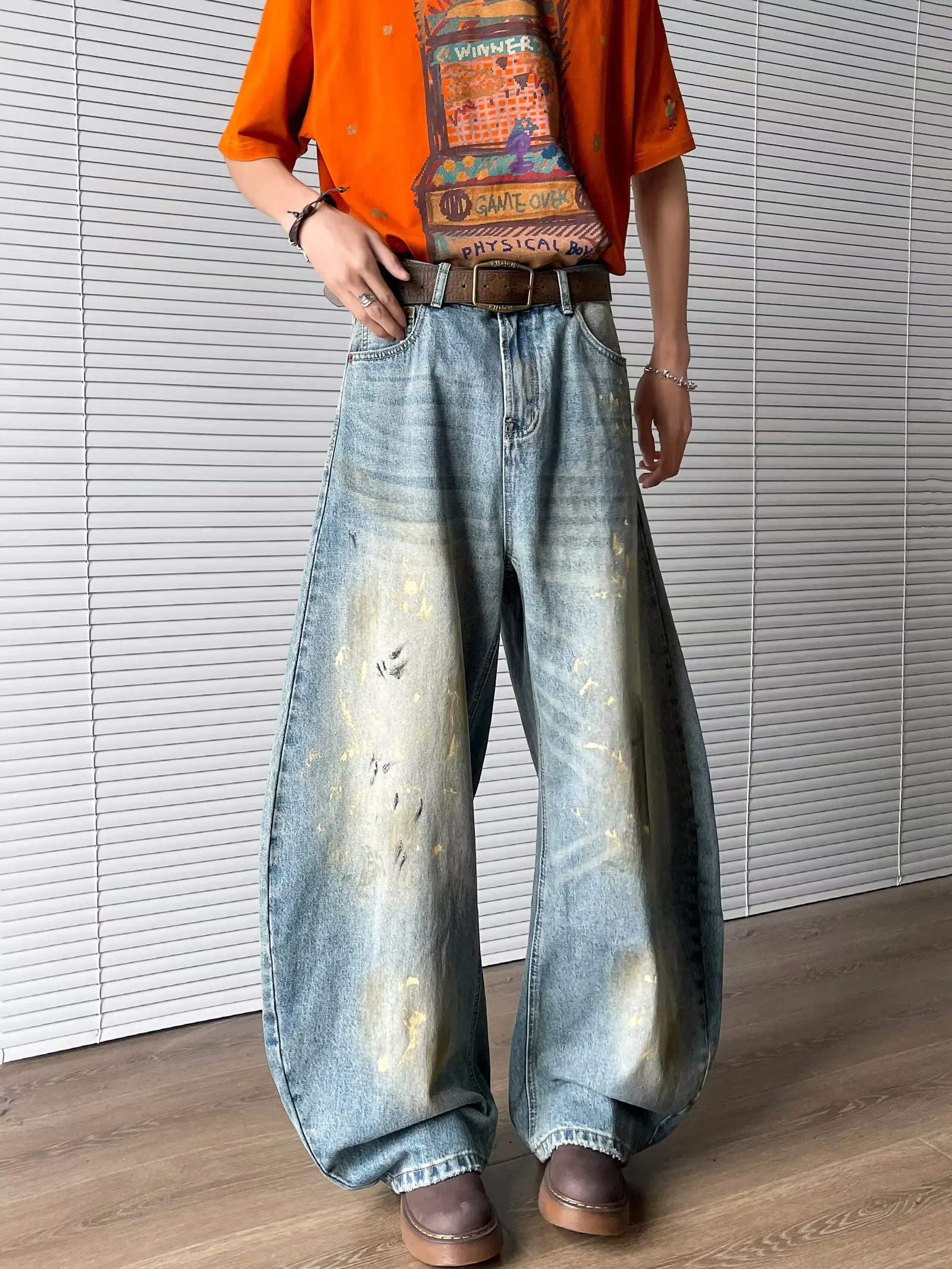 Retro American Splatter Dyeing Destroyed Knife Jeans Loose Wide Leg Casual Pants for Men And Women Youth Faion
Retro American Splatter Dyeing Destroyed Knife Jeans Loose Wide Leg Casual Pants for Men And Women Youth Faion
