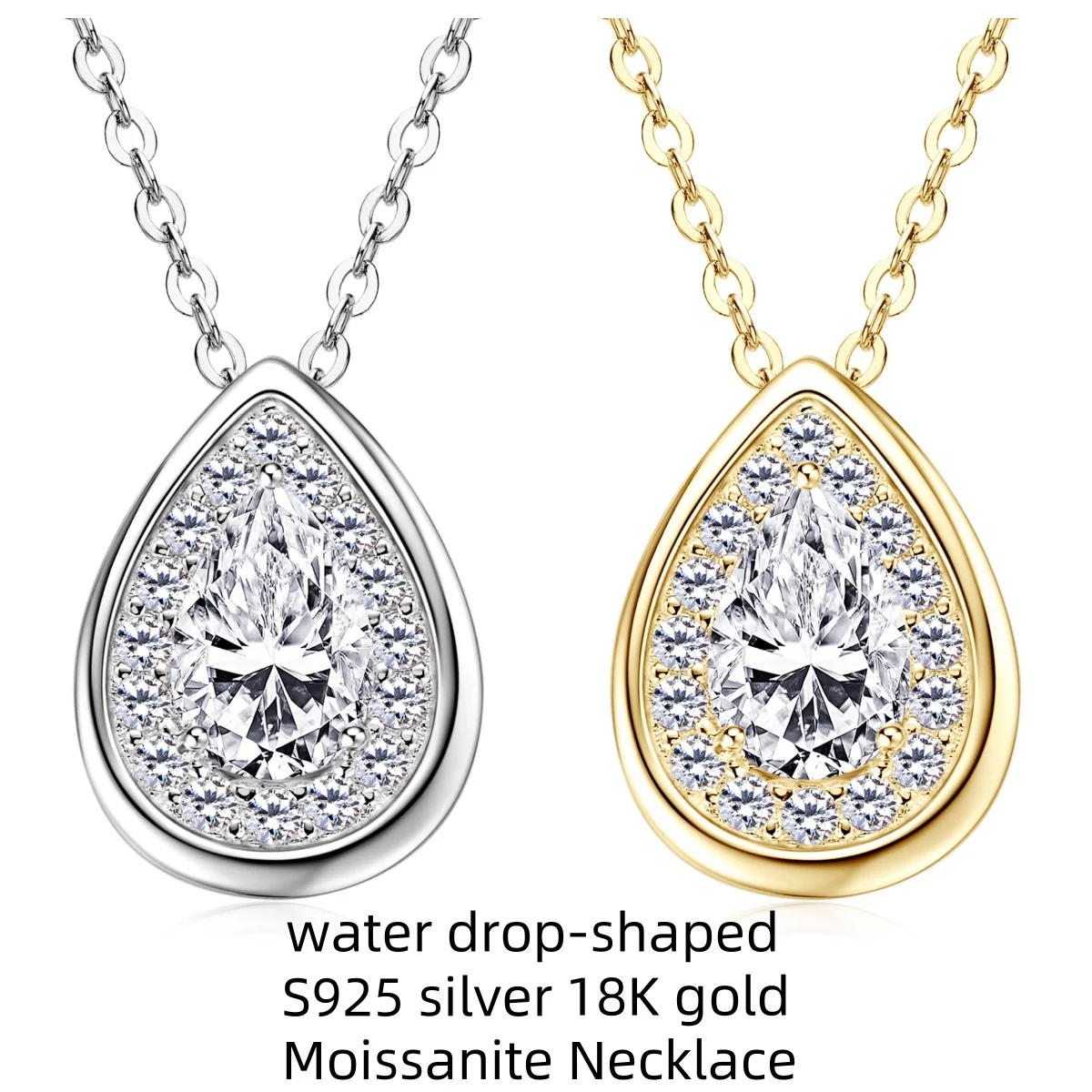 Ожерелье из муассанита в форме капли воды S925, посеребренное золото 18 карат для женщин, подарочные ювелирные изделия
Ожерелье из муассанита в форме капли воды S925, посеребренное золото 18 карат для женщин, подарочные ювелирные изделия