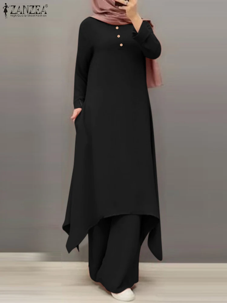 ZANZEA 2PCS Women Abaya Hijab Sets Fashion Long Sleeve Solid Long Tops Muslim Dubai Turkey Wide Leg Pants Suits Islamic Clothing
ZANZEA 2PCS Women Abaya Hijab Sets Fashion Long Sleeve Solid Long Tops Muslim Dubai Turkey Wide Leg Pants Suits Islamic Clothing