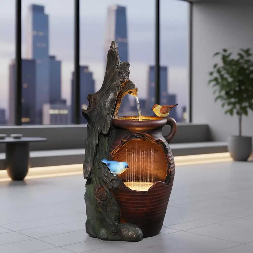 30 Rustic Outdoor Water Fountain with LED Lights, Indoor/Outdoor Resin Cascade for Patio and Garden
30 Rustic Outdoor Water Fountain with LED Lights, Indoor/Outdoor Resin Cascade for Patio and Garden