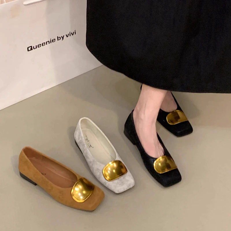 SUOJIALUN 2025 Autumn New Brand Women Flat Shoes Fashion Gold Buckle Square Toe Shallow Slip On Boat Shoes Flat Heel Single Shoe
SUOJIALUN 2025 Autumn New Brand Women Flat Shoes Fashion Gold Buckle Square Toe Shallow Slip On Boat Shoes Flat Heel Single Shoe