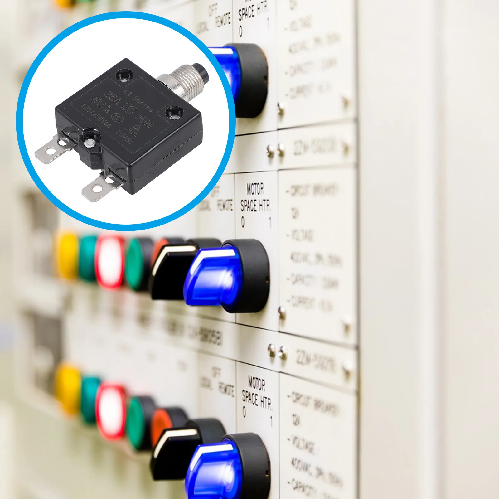 25A Push Button Manual Reset Circuit Breaker 125-250V 50V Dc Overload Protection For Automotive Rv Marine Boat Car Amp Generator 
25A Push Button Manual Reset Circuit Breaker 125-250V 50V Dc Overload Protection For Automotive Rv Marine Boat Car Amp Generator