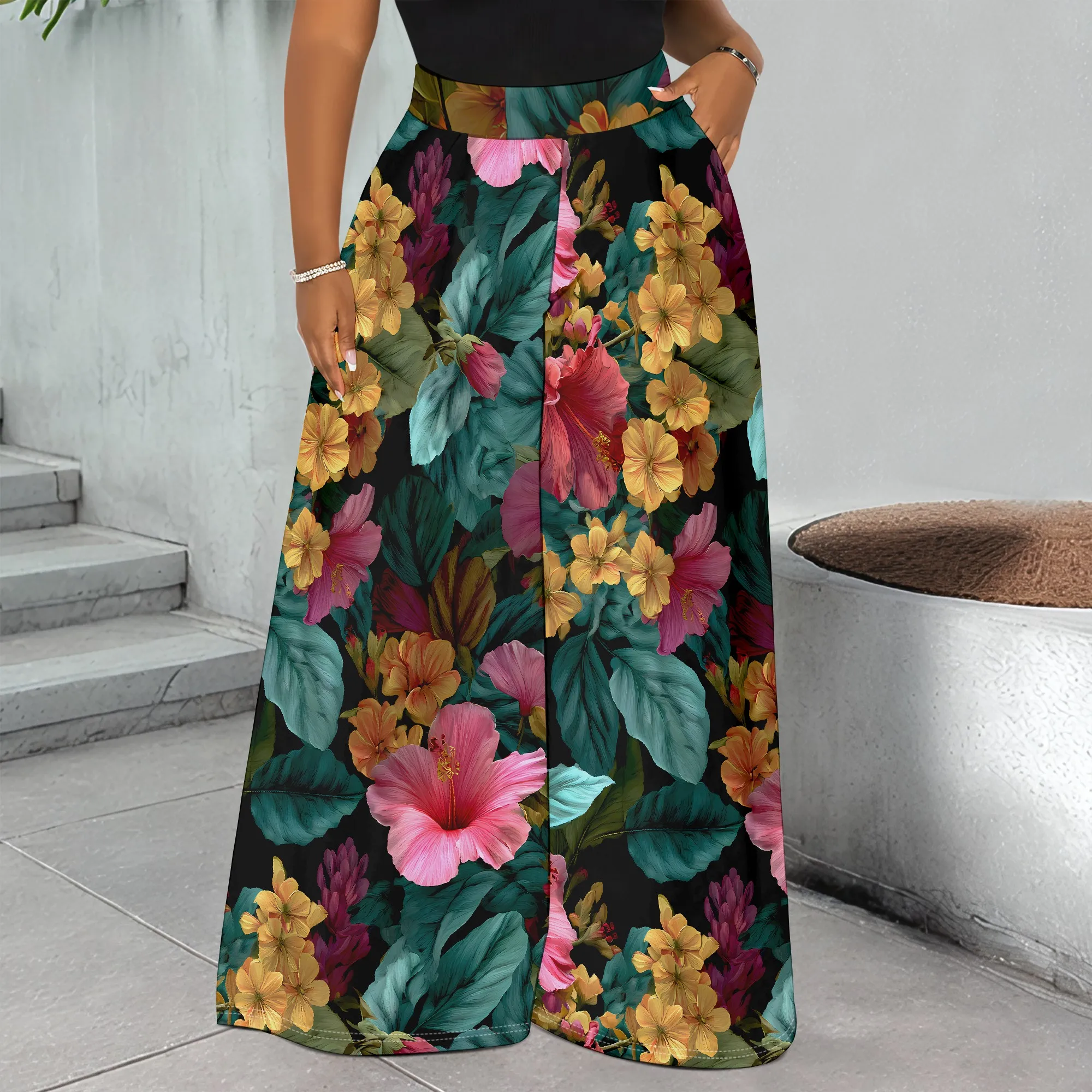 Tropical Print Pants, Floral Wide Leg Trousers, Pocket Palazzo Pants for Women, Summer Beach Vacation Wear, S-2XL
Tropical Print Pants, Floral Wide Leg Trousers, Pocket Palazzo Pants for Women, Summer Beach Vacation Wear, S-2XL
