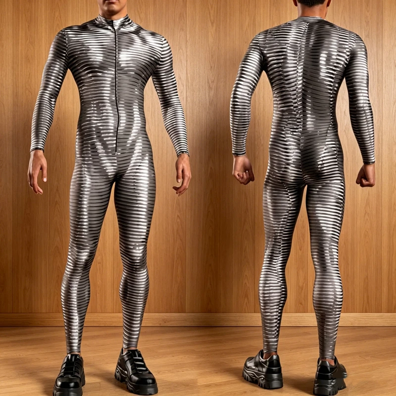 Grey Lining Punk Cosplay Bodysuit Holiday Party Role Play Outfit Zentai Suit Men Costume Carnival Stage Performance Jumpsuit
Grey Lining Punk Cosplay Bodysuit Holiday Party Role Play Outfit Zentai Suit Men Costume Carnival Stage Performance Jumpsuit
