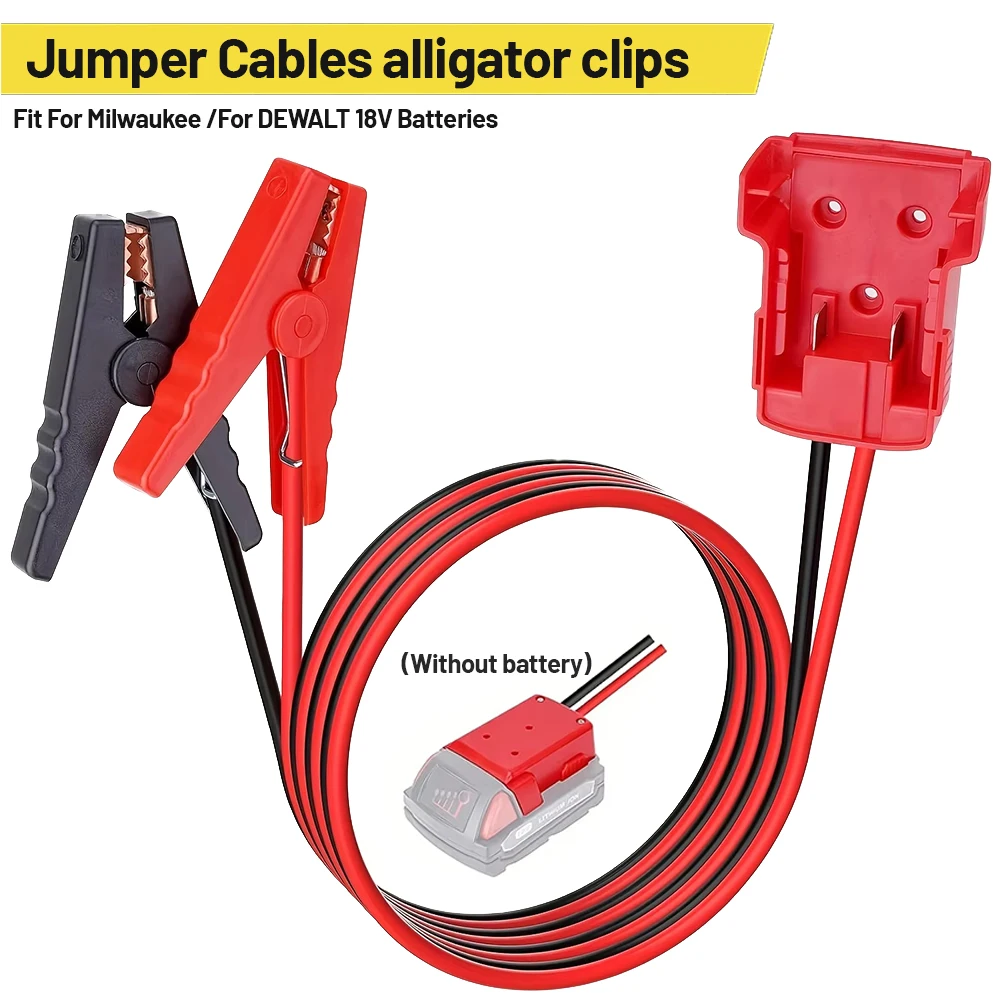 Переходник для кабелей-удлинителей с зажимами типа «крокодил» для аккумуляторов DEWALT/Milwaukee 18В, силиконовые провода, автомобильные пусковые кабели
Переходник для кабелей-удлинителей с зажимами типа «крокодил» для аккумуляторов DEWALT/Milwaukee 18В, силиконовые провода, автомобильные пусковые кабели