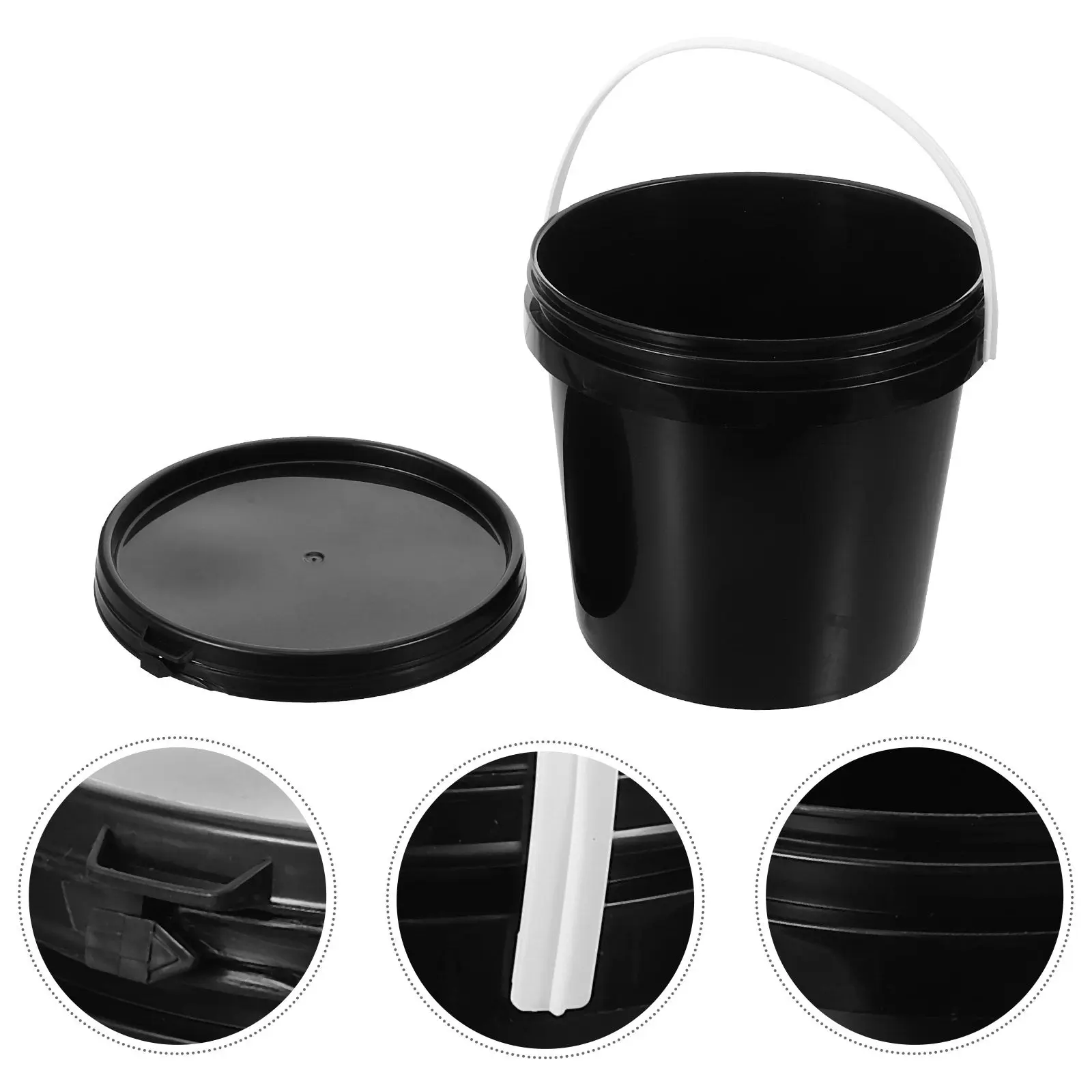 Black Lightproof Plastic Paint Bucket Round Bucket Lid Secure Spill-Resistant Handle Paint Storage Container Container with Lid
Black Lightproof Plastic Paint Bucket Round Bucket Lid Secure Spill-Resistant Handle Paint Storage Container Container with Lid