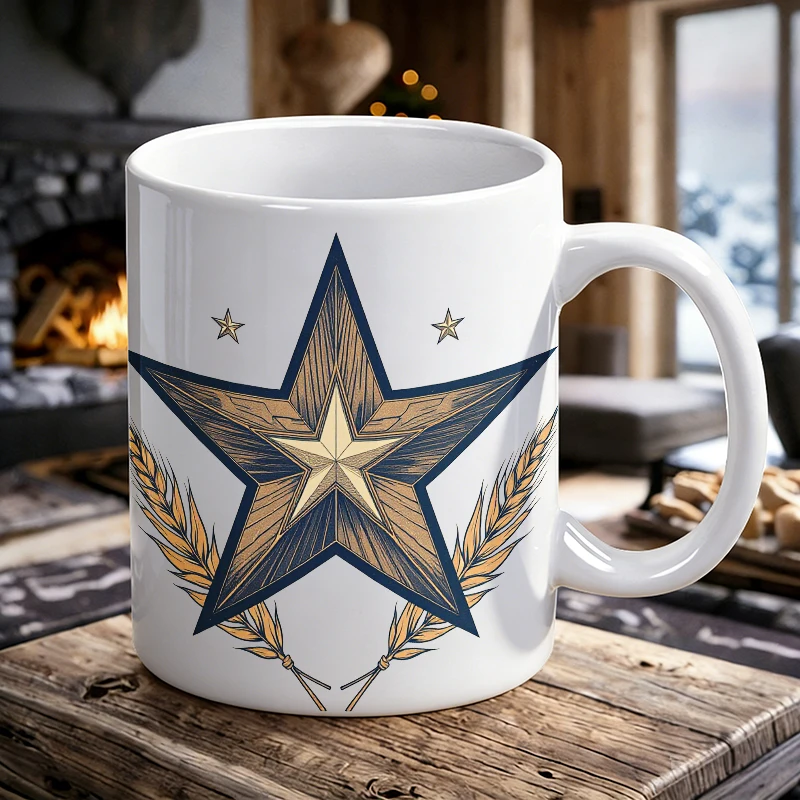 Vintage Star with Wheat Ceramic Mug, Retro Patriotic Coffee Cup, Milk Cup, Office Cup, Drinking Cup, Gift for Friends
Vintage Star with Wheat Ceramic Mug, Retro Patriotic Coffee Cup, Milk Cup, Office Cup, Drinking Cup, Gift for Friends