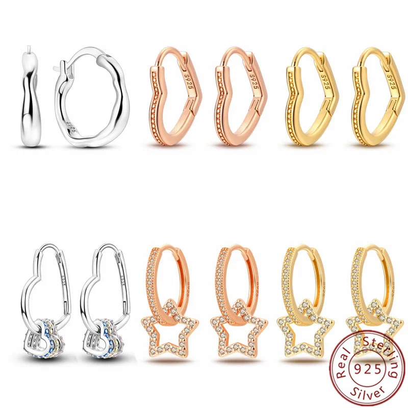 Hot Sale Real 925 Sterling Silver Earrings Golden Rosegold Silver Hoop Earrings For Women Wedding Party Girlfriend Birthday Gift
Hot Sale Real 925 Sterling Silver Earrings Golden Rosegold Silver Hoop Earrings For Women Wedding Party Girlfriend Birthday Gift