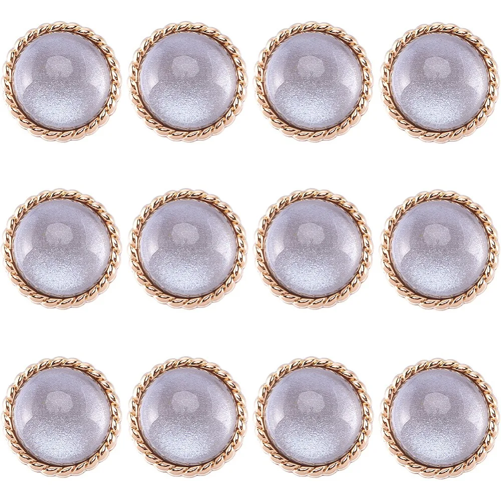 12Pcs Plastic Shank Buttons with Light Gold Tone Alloy Findings 1-Hole Half Round Gainsboro 25x16mm Hole: 2mm
12Pcs Plastic Shank Buttons with Light Gold Tone Alloy Findings 1-Hole Half Round Gainsboro 25x16mm Hole: 2mm