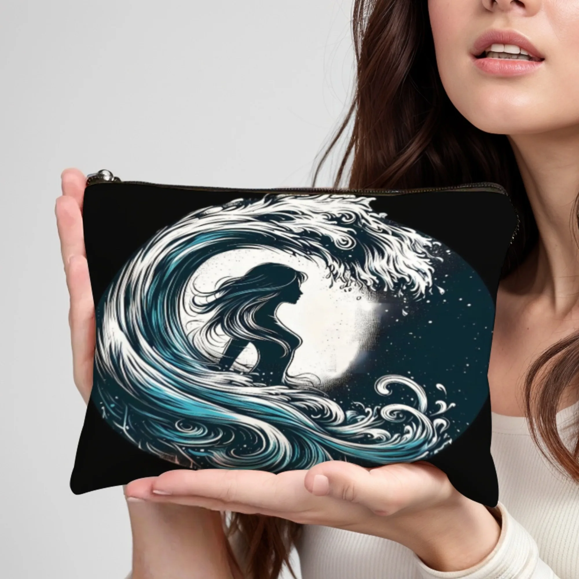 Bohemian Ocean Wave Mermaid Cosmetic Bag, Nautical Pattern Makeup Bag for Daily Use Durable Zippered Cosmetic Pouch
Bohemian Ocean Wave Mermaid Cosmetic Bag, Nautical Pattern Makeup Bag for Daily Use Durable Zippered Cosmetic Pouch