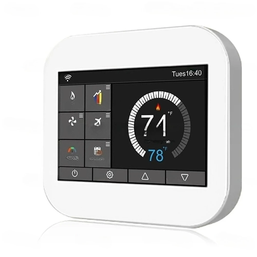 Intelligent WiFi Thermostat Suitable for FCU 2/4 Tube HVAC Air Conditioning Electric Heating Application in Family
Intelligent WiFi Thermostat Suitable for FCU 2/4 Tube HVAC Air Conditioning Electric Heating Application in Family
