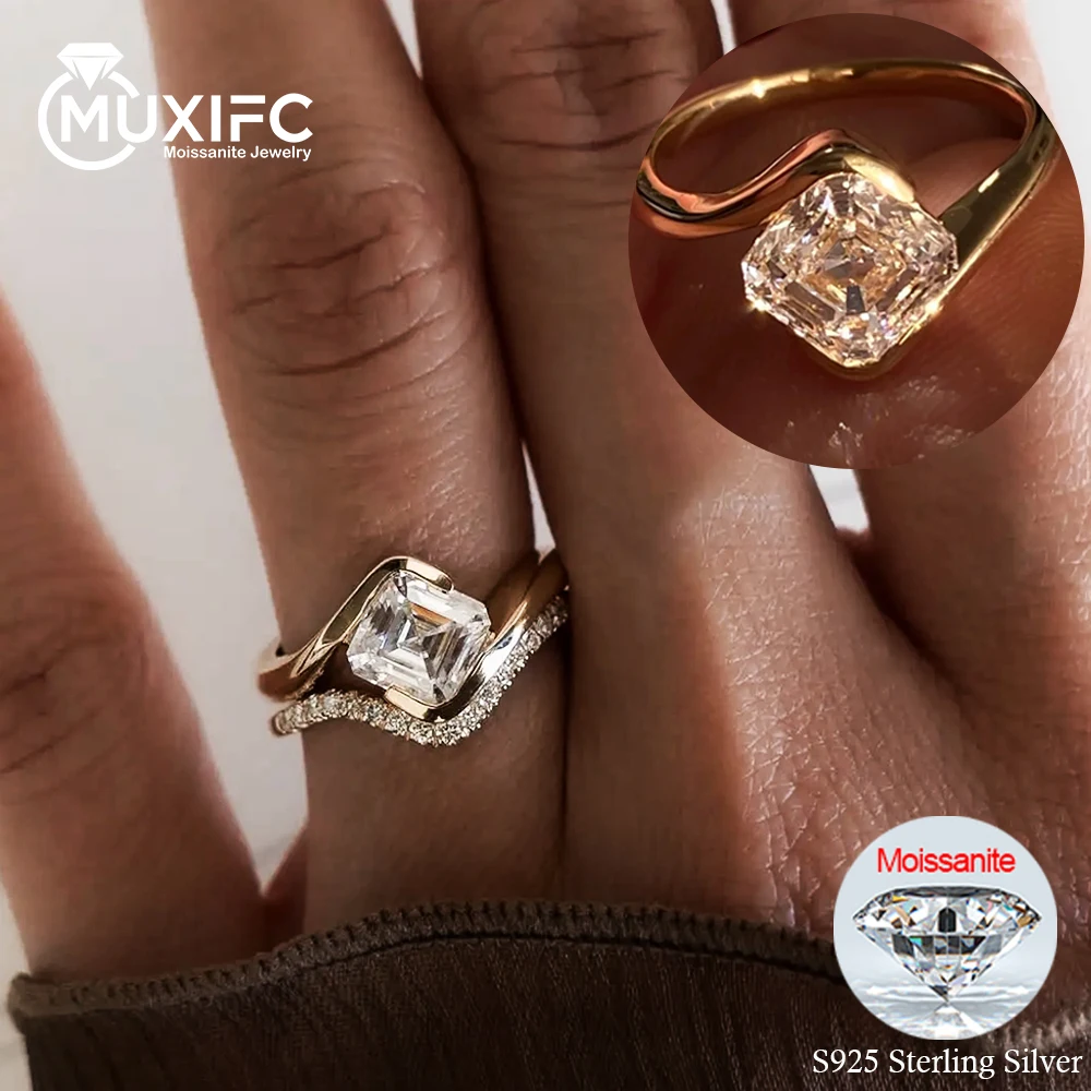 MUXIFC 1,2 карата кольцо с муассанитом огранки принцессы, роскошные обручальные кольца для женщин, цвет D, лабораторный бриллиант, сертификат GRA, серебро 925 пробы 
MUXIFC 1,2 карата кольцо с муассанитом огранки принцессы, роскошные обручальные кольца для женщин, цвет D, лабораторный бриллиант, сертификат GRA, серебро 925 пробы