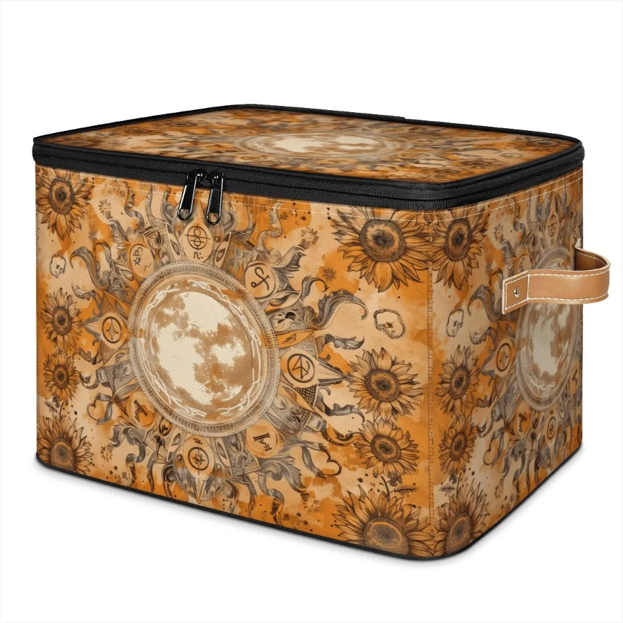 Abstract Sun Moon Floral Hippie Boho Storage Bins with Lid, Decorative Fabric Storage Boxes, Foldable Closet Shelf Organizer Ba
Abstract Sun Moon Floral Hippie Boho Storage Bins with Lid, Decorative Fabric Storage Boxes, Foldable Closet Shelf Organizer Ba