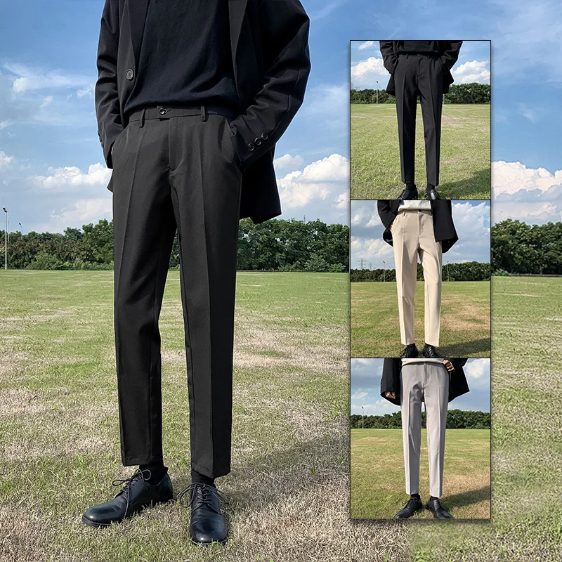 Bla Men's Straight Leg Loose Fit Casual Pants Korean Sle Slimming Nine-Tenths Drapey Slimming Set Youthful Energy
Bla Men's Straight Leg Loose Fit Casual Pants Korean Sle Slimming Nine-Tenths Drapey Slimming Set Youthful Energy