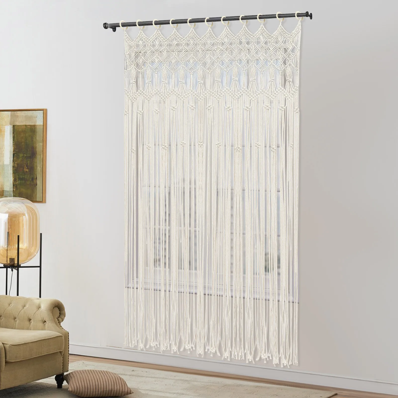 Yarn Cotton Woven Curtain, Bohemian Style Closet Doorway Curtain, 120*195cm/3.94*6.4ft Hallway Archway Decoration
Yarn Cotton Woven Curtain, Bohemian Style Closet Doorway Curtain, 120*195cm/3.94*6.4ft Hallway Archway Decoration