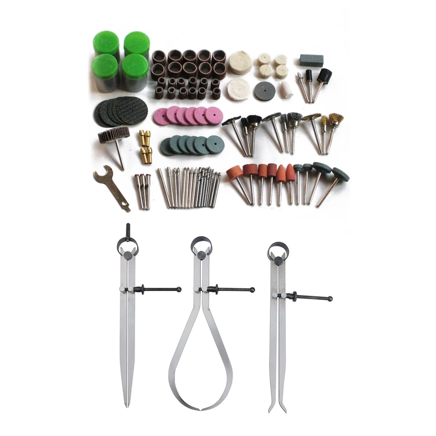 147 Pcs Bit Set Suit Mini Drill Rotary Tool & Fit Dremel Grinding & 3X Spring Inside Outside Divider Caliper Set 8-Inch-B51B
147 Pcs Bit Set Suit Mini Drill Rotary Tool & Fit Dremel Grinding & 3X Spring Inside Outside Divider Caliper Set 8-Inch-B51B
