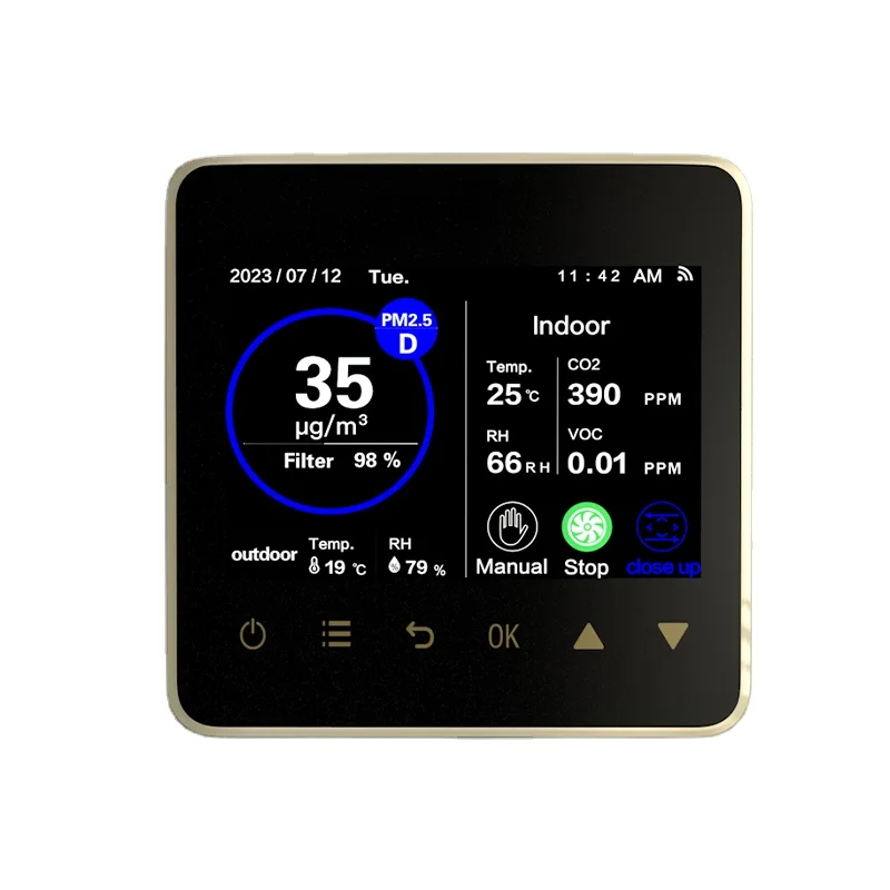 Новые домашние электрические изделия hvac с VOC PM2.5 CO2 контроллер вентилятора с отображением температуры и влажности
Новые домашние электрические изделия hvac с VOC PM2.5 CO2 контроллер вентилятора с отображением температуры и влажности