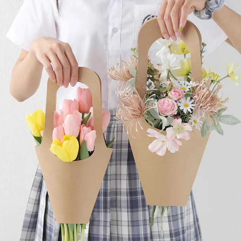 1Pc Handle Kraft Paper Flower Bags Flowers Wrapping Gift Packaging Boxes For Home Wedding Party Decoration
1Pc Handle Kraft Paper Flower Bags Flowers Wrapping Gift Packaging Boxes For Home Wedding Party Decoration