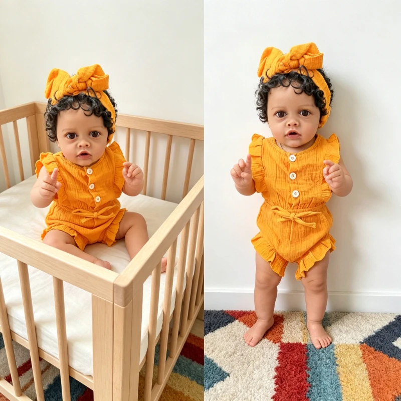 55CM Dark Skin Reborn Doll Benjamin with Rooted Black Curly Hair Toddler Baby Doll Soft Toy Same As Picture
55CM Dark Skin Reborn Doll Benjamin with Rooted Black Curly Hair Toddler Baby Doll Soft Toy Same As Picture