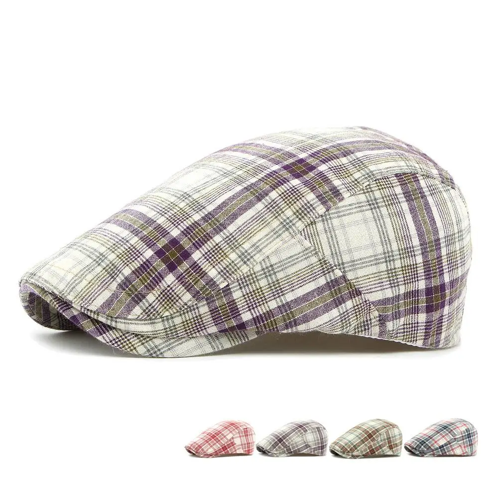 Women's All-Season Classic Beret - Daily Wear Cotton Hat (55-59cm) with Fine Plaid & Curved Brim
Women's All-Season Classic Beret - Daily Wear Cotton Hat (55-59cm) with Fine Plaid & Curved Brim