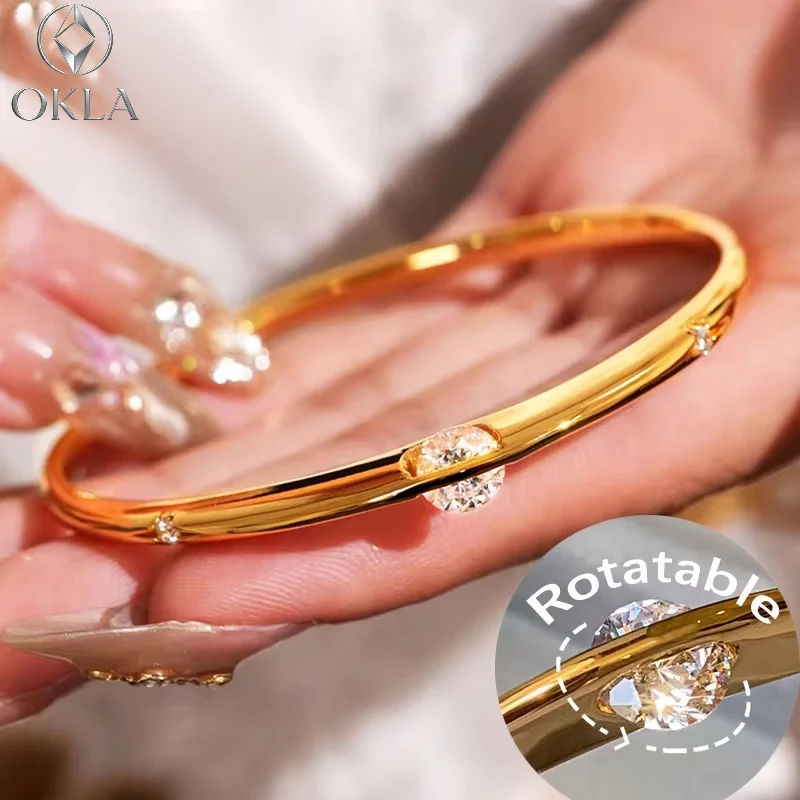 OKLA Planet Solitaire Bangles 100% 925 Sterling Silver High Carbon Diamond Cuff Bracelet for Women Engagement Gift Fine Jewelry
OKLA Planet Solitaire Bangles 100% 925 Sterling Silver High Carbon Diamond Cuff Bracelet for Women Engagement Gift Fine Jewelry