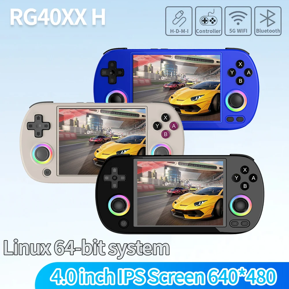 RG40XX H Handheld Game Console 4.0 inch IPS Screen Joystick Support 5g WiFi Bluetooth RGB Lighting Retro Video Game Console
RG40XX H Handheld Game Console 4.0 inch IPS Screen Joystick Support 5g WiFi Bluetooth RGB Lighting Retro Video Game Console