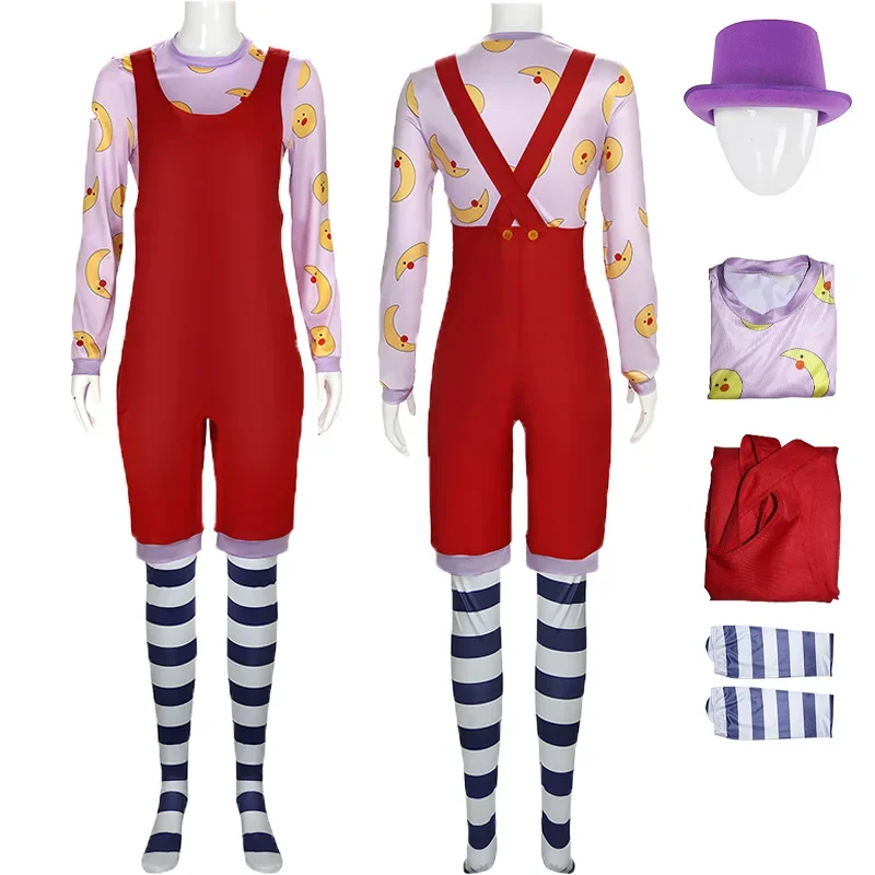 Movie Loonette The Clown Cosplay Costume Rompers Top Hat Full Set Joker Uniform Suit Halloween Carnival Party Role Play Outfits
Movie Loonette The Clown Cosplay Costume Rompers Top Hat Full Set Joker Uniform Suit Halloween Carnival Party Role Play Outfits