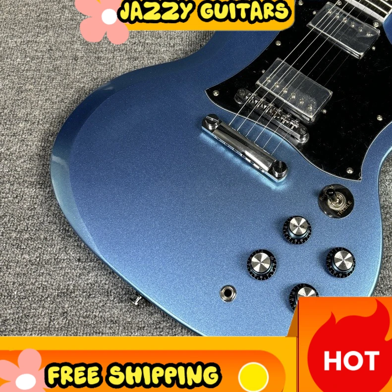 Pelham Blue SGAS Style Electric Guitar HH Pickups Fixed Bridge Mahogany Body Rosewood Neck Classic Rock Metal Free Shipping
Pelham Blue SGAS Style Electric Guitar HH Pickups Fixed Bridge Mahogany Body Rosewood Neck Classic Rock Metal Free Shipping
