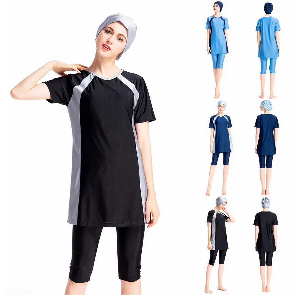 Swimsuit Muslim Solid With Cap Beachwear Color Swimwear Women Biquini Bathing Suit Two-Piece Swimwear Bikini Ladies Swimsuit
Swimsuit Muslim Solid With Cap Beachwear Color Swimwear Women Biquini Bathing Suit Two-Piece Swimwear Bikini Ladies Swimsuit