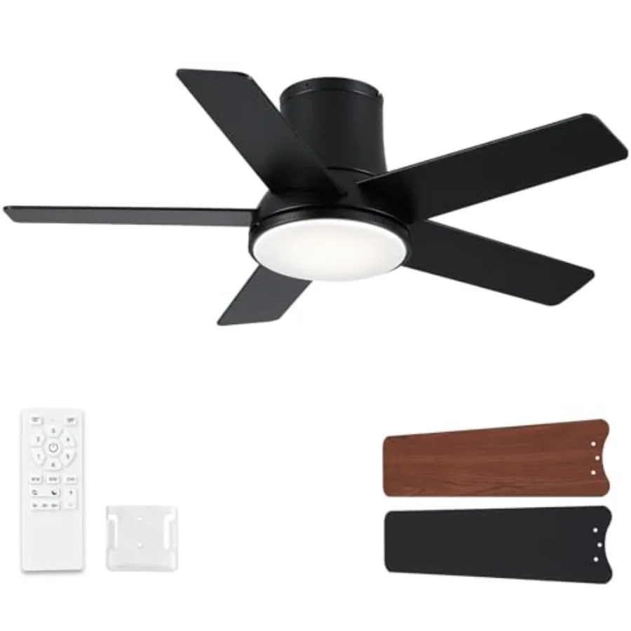 42 Inch Ceiling Fans with Lights and Remote Flush Mount Black Ceiling Fan for Bedroom Living Room Indoor/Outdoor Quiet 6 Speed
42 Inch Ceiling Fans with Lights and Remote Flush Mount Black Ceiling Fan for Bedroom Living Room Indoor/Outdoor Quiet 6 Speed