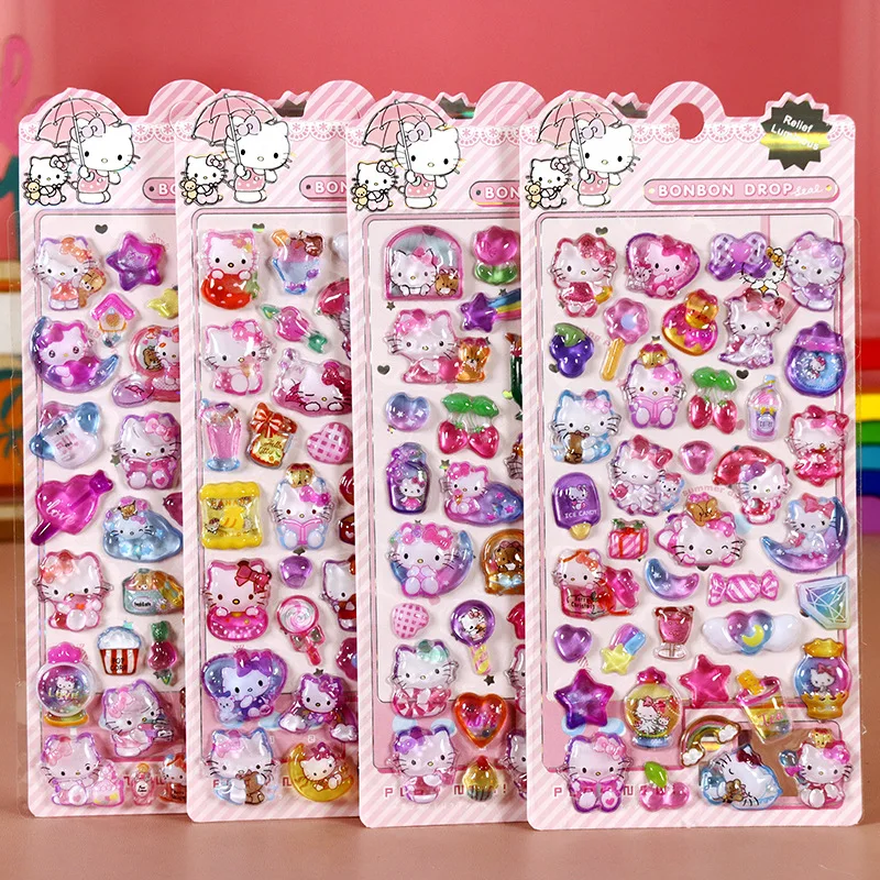 4pcs Anime Sanrio Stickers Hello Kitty Kuromi 3D Relief Crystal Stickers for Mobile Phone Cases and Other Items Cute Decoration
4pcs Anime Sanrio Stickers Hello Kitty Kuromi 3D Relief Crystal Stickers for Mobile Phone Cases and Other Items Cute Decoration