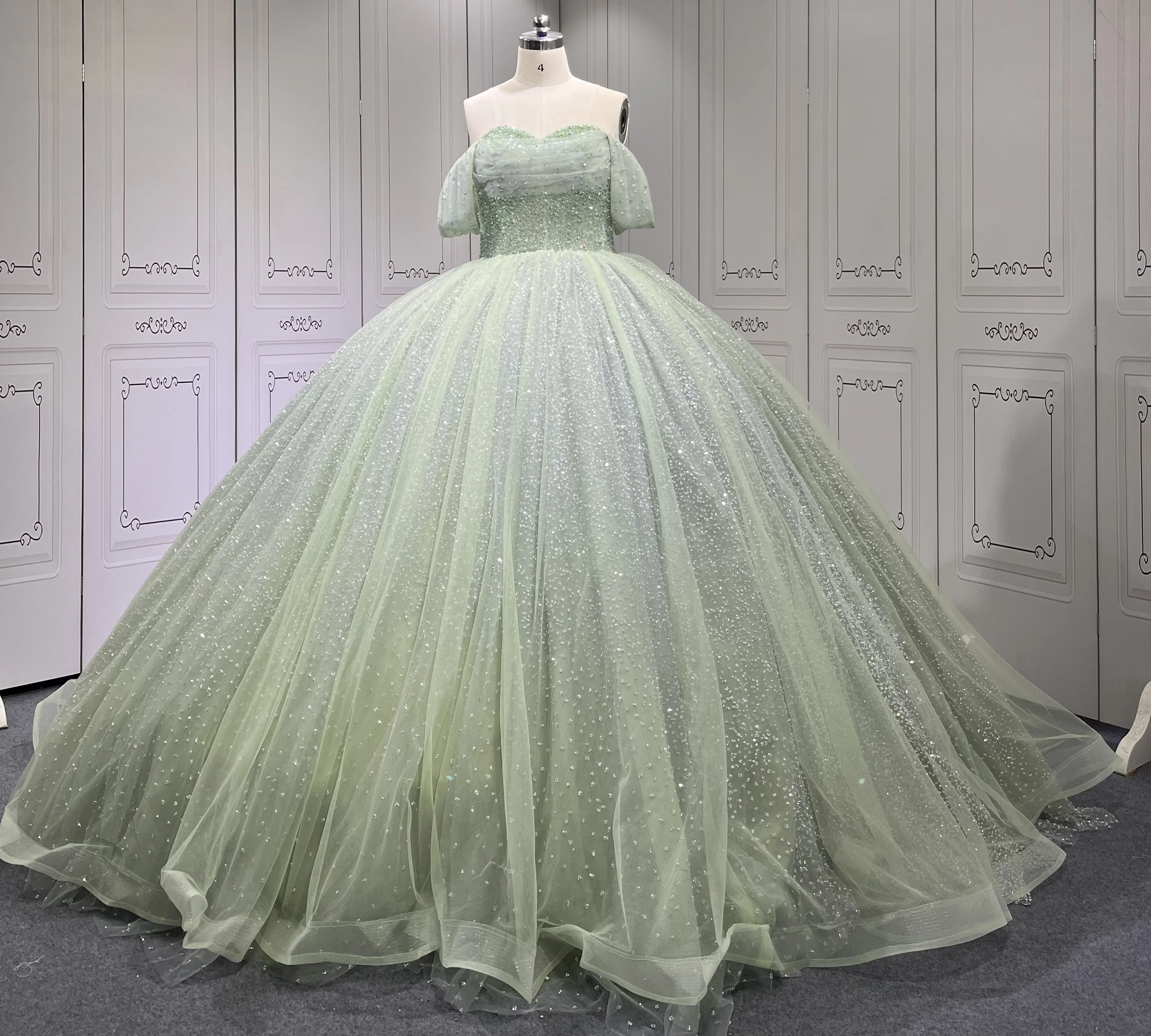 Customized 2024 Sage Green Princess Ball Gown Quinceanera Dress Sequins Beaded Birthday Party Sweet 15 Vestidos De 15 Anos
Customized 2024 Sage Green Princess Ball Gown Quinceanera Dress Sequins Beaded Birthday Party Sweet 15 Vestidos De 15 Anos
