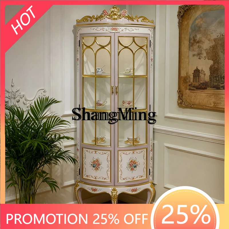 FG good-looking solid wood corner wine cabinet retro luxury villa glass living room triangular display cabinet
FG good-looking solid wood corner wine cabinet retro luxury villa glass living room triangular display cabinet