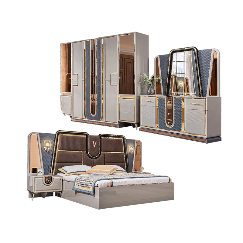 &Modern King Size Double Luxury Bed Lit Chambre De Luxe Wooden Chambre a Coucher Complet Bedroom Furniture Set
&Modern King Size Double Luxury Bed Lit Chambre De Luxe Wooden Chambre a Coucher Complet Bedroom Furniture Set