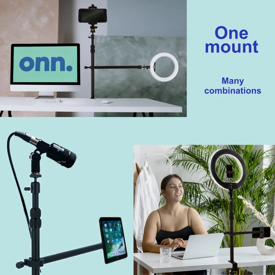 Desk Table Mount for Auxiliary Arm for Streaming and Mounting DSLR Phone Ring Light Webcam Cameras
Desk Table Mount for Auxiliary Arm for Streaming and Mounting DSLR Phone Ring Light Webcam Cameras