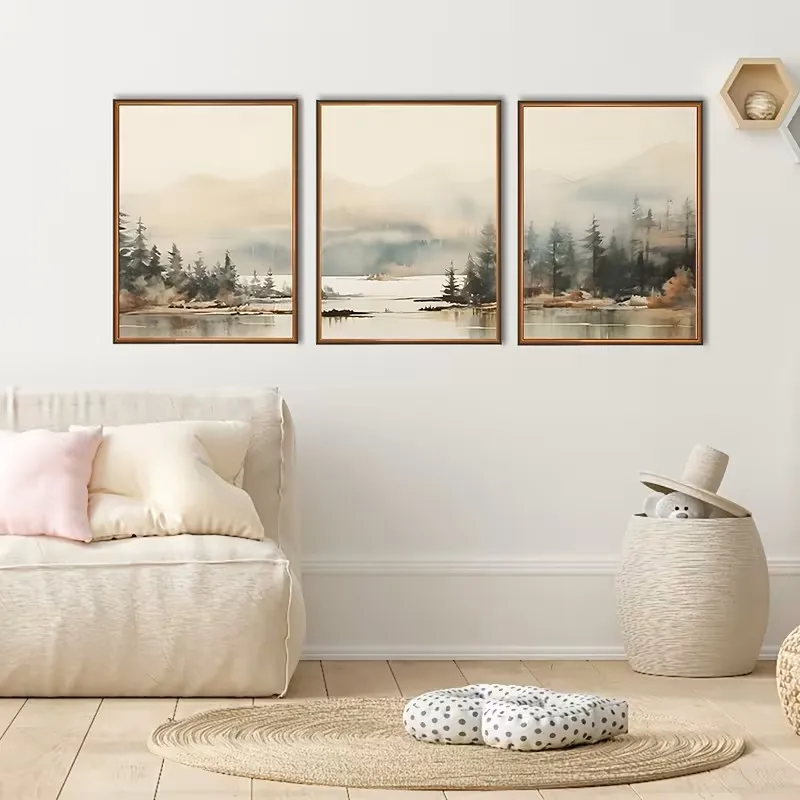 3pcs Retro Mountain and Lake Canvas Poster Printed Wall Art Watercolor Forest Scenery Living Room, Bedroom and Home Decoration
3pcs Retro Mountain and Lake Canvas Poster Printed Wall Art Watercolor Forest Scenery Living Room, Bedroom and Home Decoration
