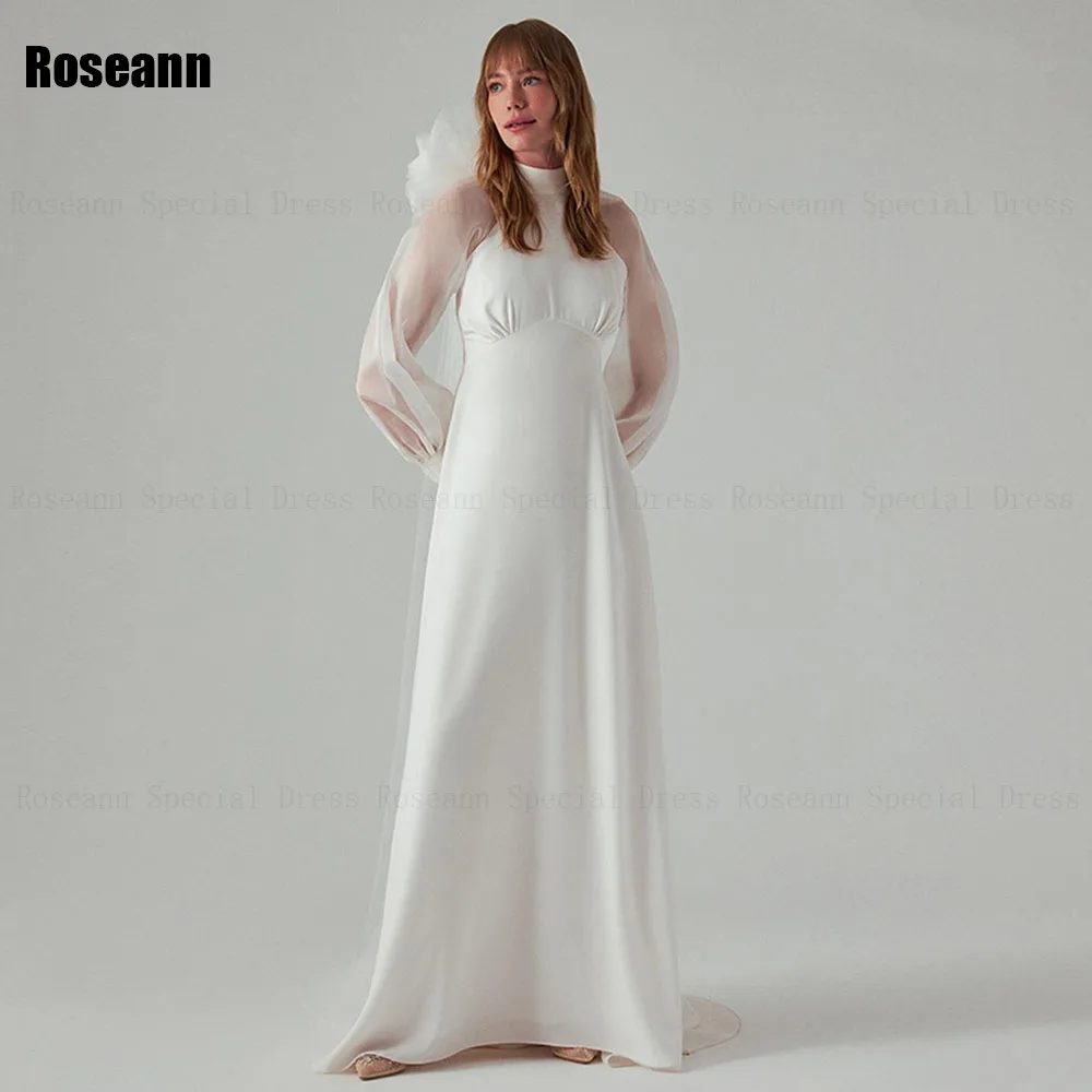 Muslim Fashion Ivory A-line Wedding Dresses High Collar 2024 New Tulle Draped Pleat Satin Bride Gown Floor Length robe de mariée
Muslim Fashion Ivory A-line Wedding Dresses High Collar 2024 New Tulle Draped Pleat Satin Bride Gown Floor Length robe de mariée
