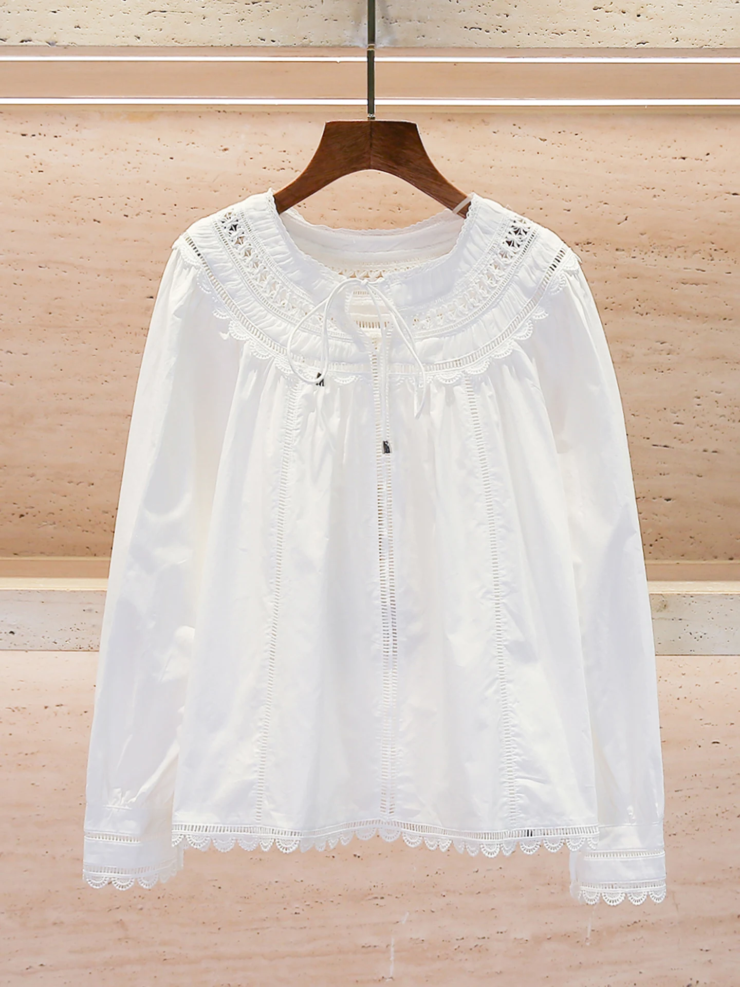 Casual Versatile Women's Shirt Summer 2026 Hollow out Belted Top Loose Fit Long Sleeve round Neck Daily Wear Open Cardigan
Casual Versatile Women's Shirt Summer 2026 Hollow out Belted Top Loose Fit Long Sleeve round Neck Daily Wear Open Cardigan