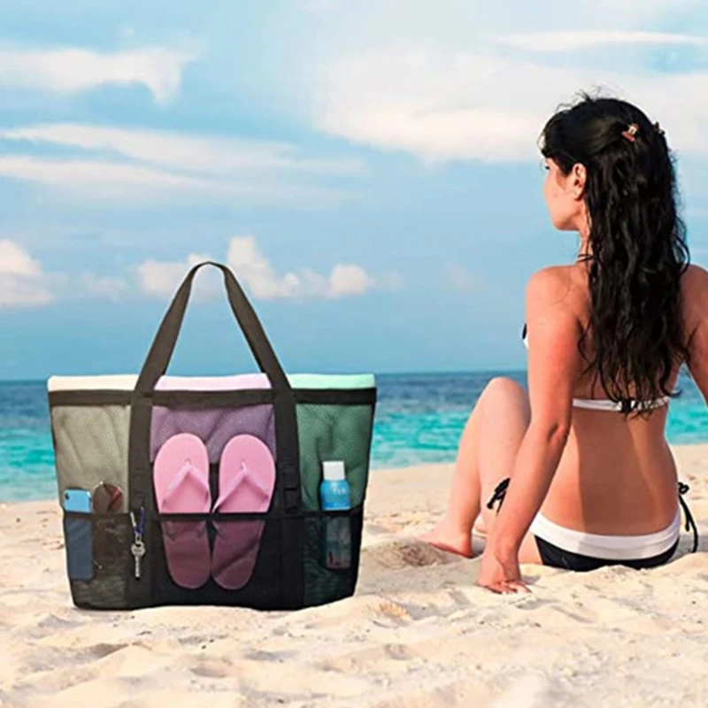 Mesh Beach Bag Tote Bag For Women Foldable Swim Large Beach Tote Bag With Pockets For Beach Vacation
Mesh Beach Bag Tote Bag For Women Foldable Swim Large Beach Tote Bag With Pockets For Beach Vacation