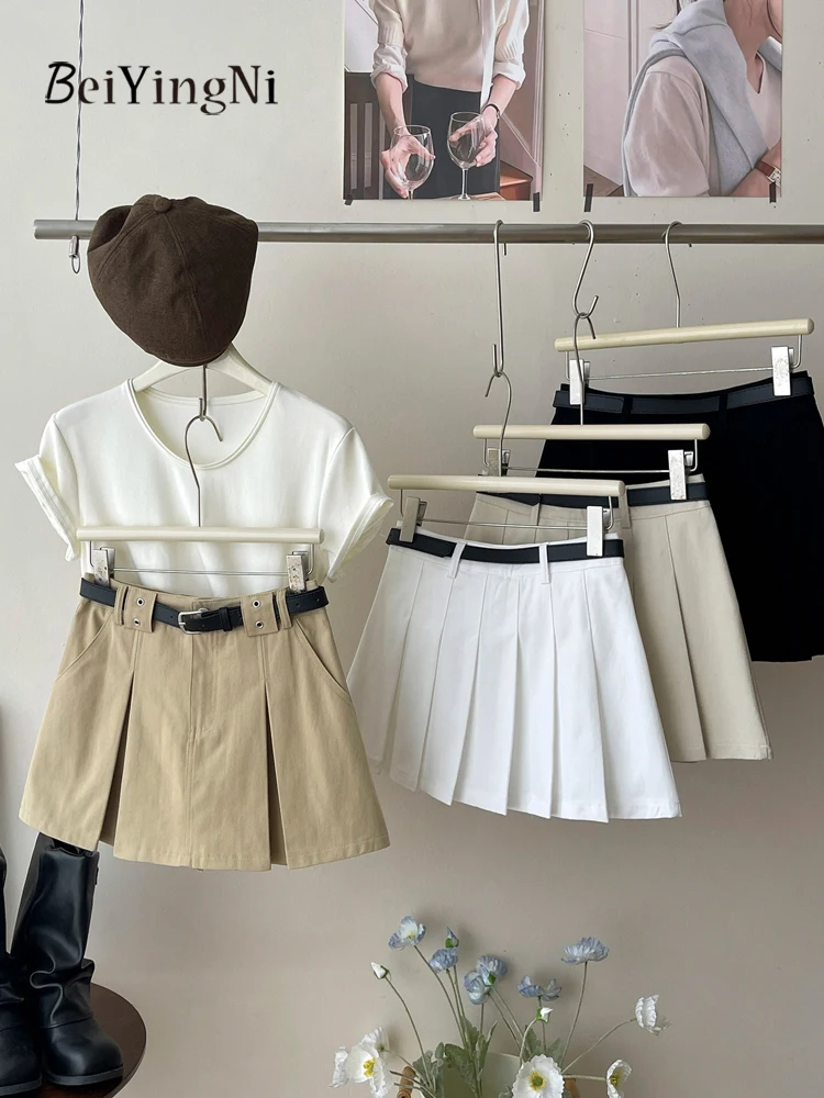 Beiyingni Retro Hotgirl Mini Skirt Women American Style y2k High Waist Skirts Female Summer Casual Chic Belted White Skirt New
Beiyingni Retro Hotgirl Mini Skirt Women American Style y2k High Waist Skirts Female Summer Casual Chic Belted White Skirt New