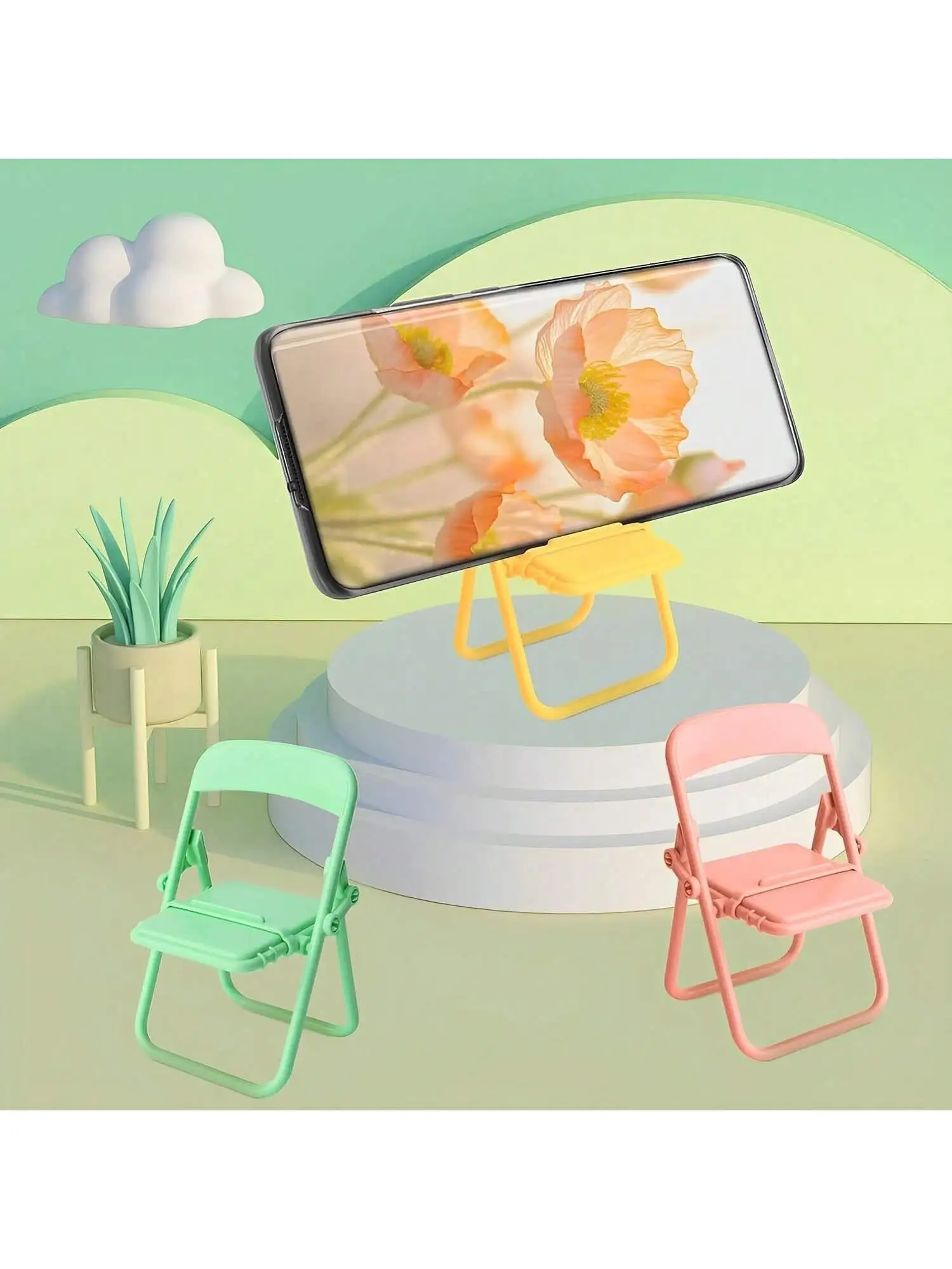 10pcs Foldable Chair Phone Holder, Candy Color Mini Universal Cell Phone Holder - Cute Desk Decor Accessory
10pcs Foldable Chair Phone Holder, Candy Color Mini Universal Cell Phone Holder - Cute Desk Decor Accessory